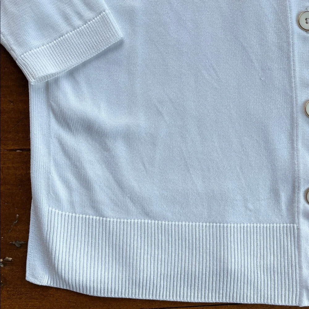 Talbots White Button Down Cardigan Sz S
